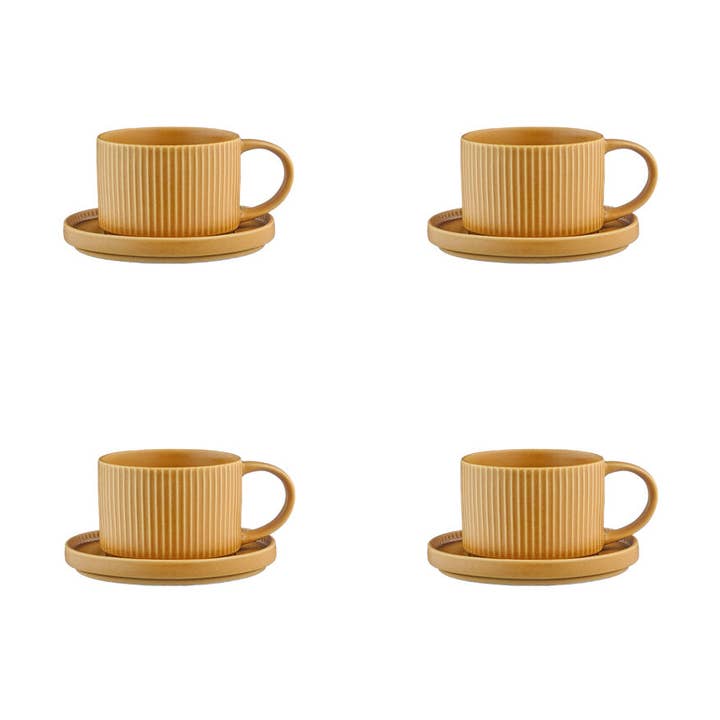 SCANDI Tasse 15cl und Untertasse Ø12cm - 8 Stück - Ocker für den Großhandel von Björn