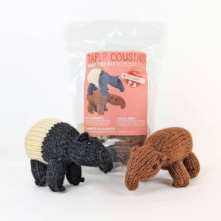 Two Tapirs Knitting Kit for wholesale by Rabbits and Robots