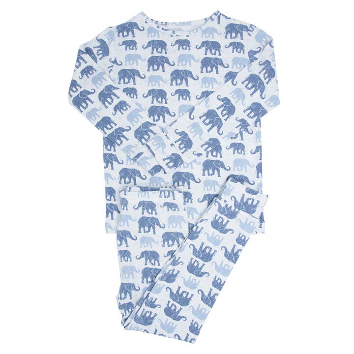 Pyjama Big Kid - Les éléphants d'Ethan pour la vente par Sweet Bamboo