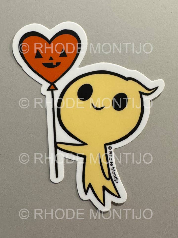 New for SDCC 2025! Sticker: BALLOON GHOST for wholesale by The Fantasmical World of Rhode Montijo