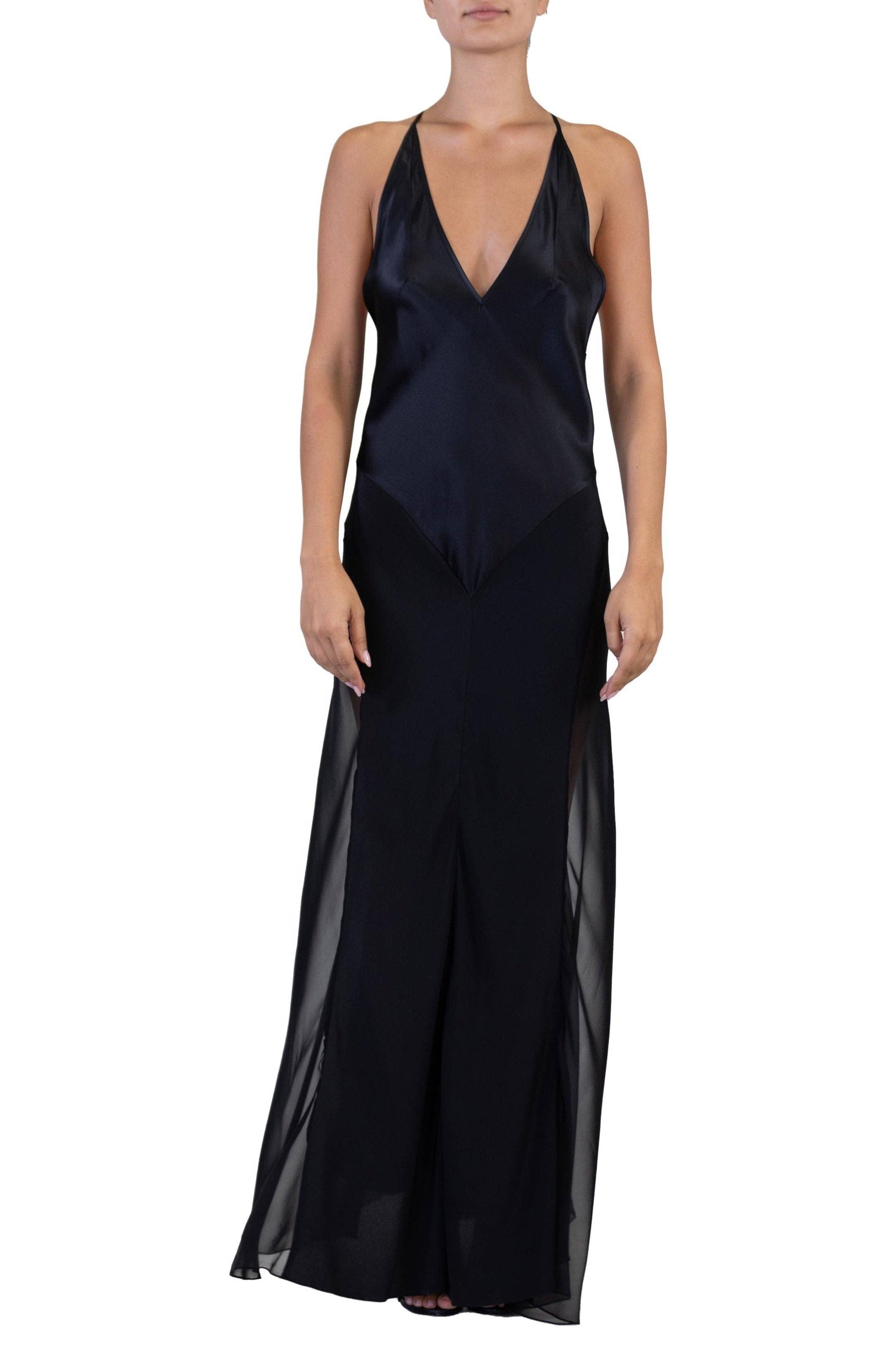 Morphew Collection – wholesale Gown – Women's – Lyons Blue Silk Charmeuse Bias Cut Slip Gown2