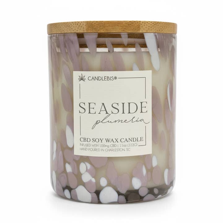 SEASIDE PLUMERIA CBD CANDLE for wholesale by Candlebis CBD Candles