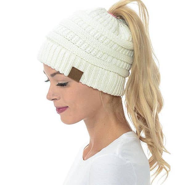 Style Rack - Venta al por mayor Gorro de lana - Mujer - Gorro de lana para tejer con forma de cola de caballo0