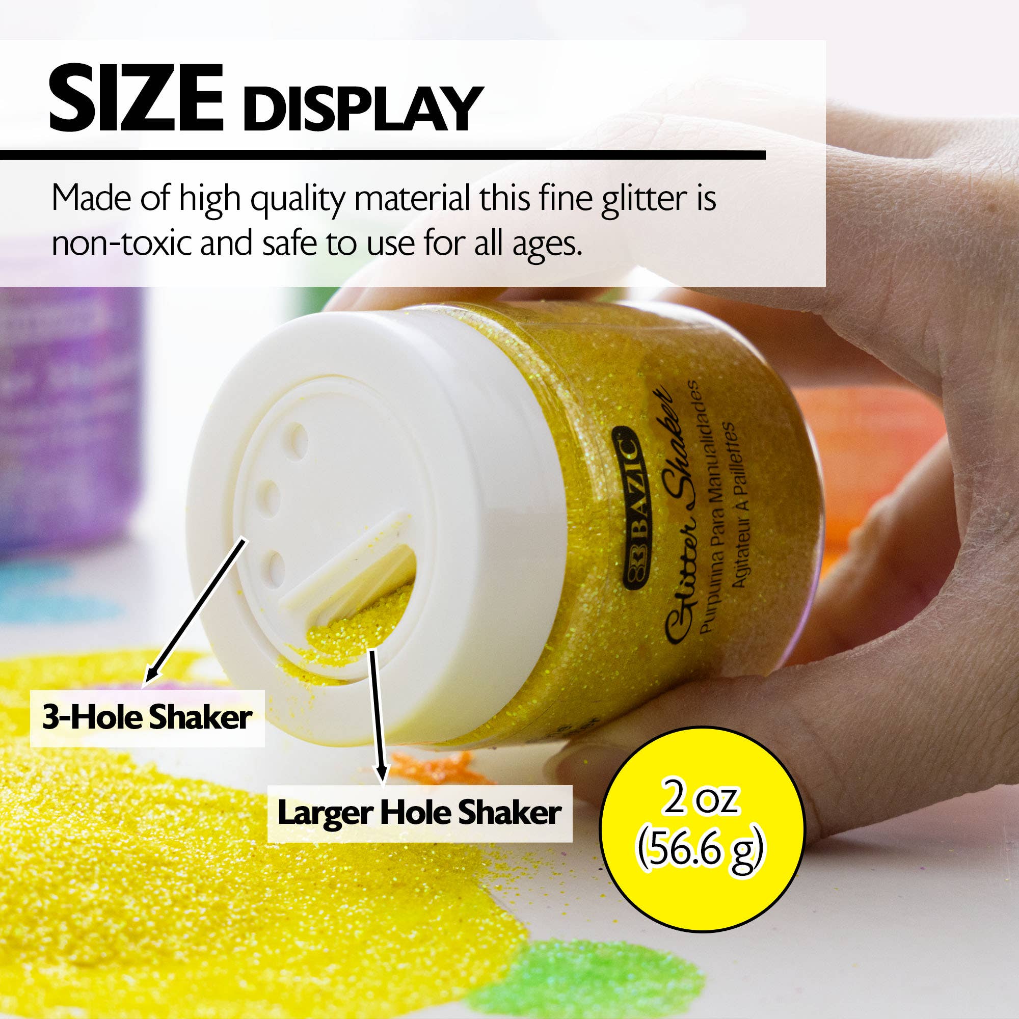 BAZIC Products - Wholesale Body Glitter/Shimmer - Glitter Shaker 56.6g / 2 Oz. Neon Color1