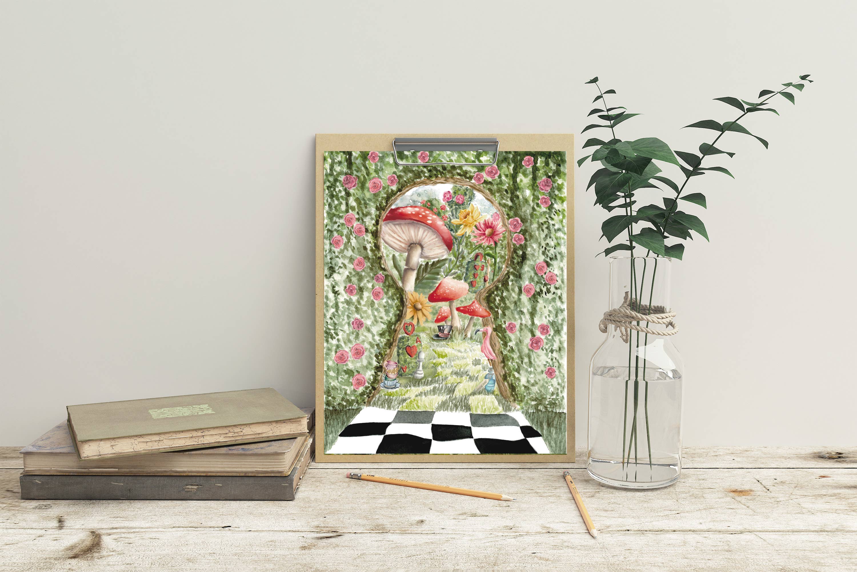 Fox and Wild - Wholesale Art Print - Alice in Wonderland Rosebush Print1