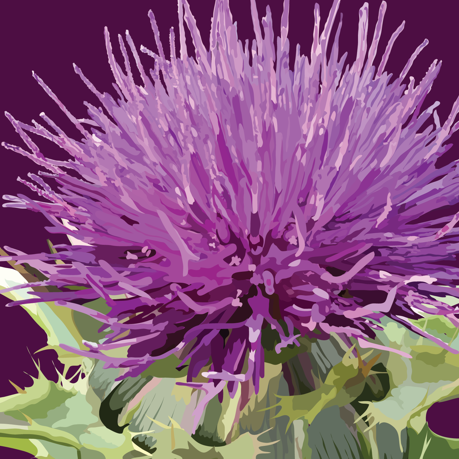 The Red Barn Press - Vente Carte de vœux classique - Carnet floral | Illustration botanique de chardon moderne2