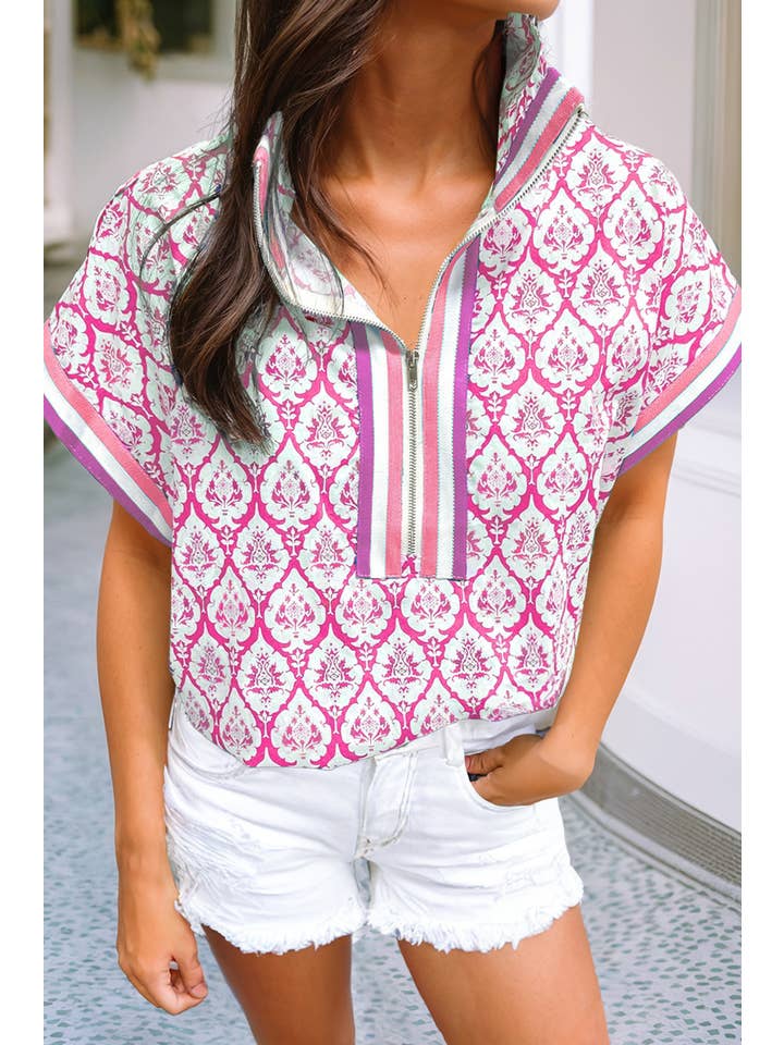 Little Daisy Closet - Wholesale Blouse - Women's - LDC Colorblock Regular Shift Short Sleeve Blouse