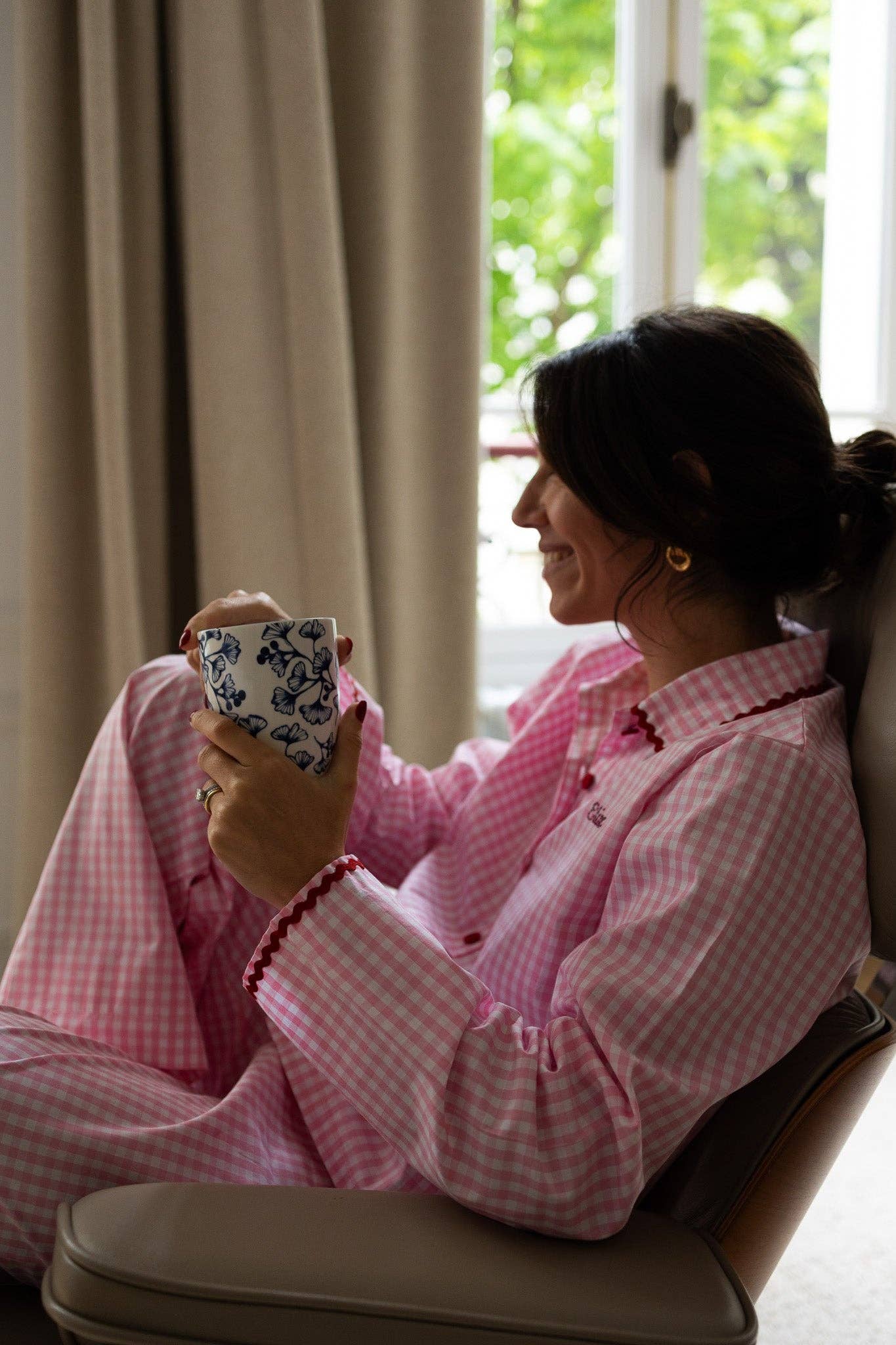 Noa de Cajou - Wholesale Sleepwear Set - Women's - Vichy Pink Pajamas - Woman8