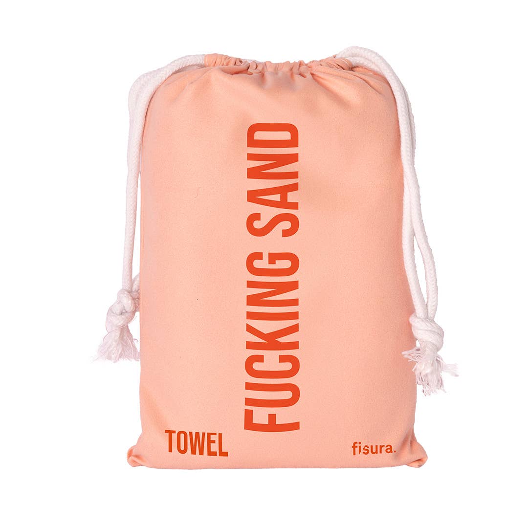 Fisura – wholesale Beach towel – "Fucking sand" beach towel orange1