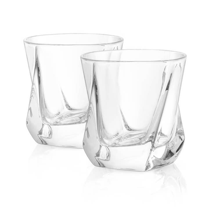 JoyJolt - Wholesale Cocktail/Liquor Glass - Aurora Crystal Whiskey Glasses, Set of 2