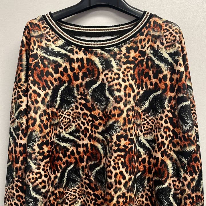 Felpa Italiana con Stampa Animale POSW2 Collo Rotondo LOOWIE per la vendita all'ingrosso da parte di LOOWIE