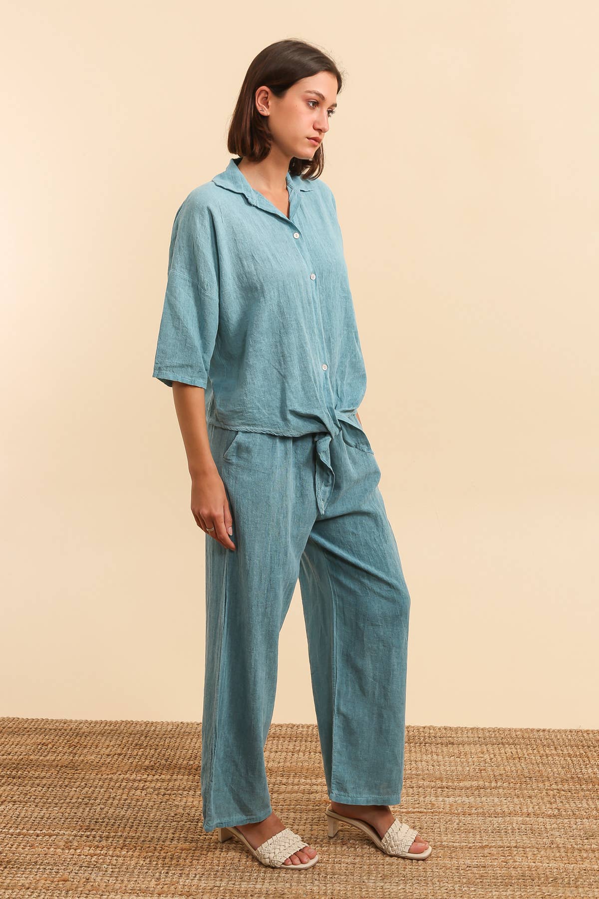 Lucky Nana - Wholesale Pants - Women's - SP 80374 - PLAIN LINEN AND COTTON PANTS2