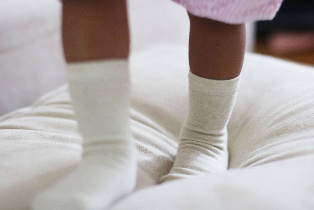 Q for Quinn - Wholesale Socks - Kids - Pure (No Dye) Kids' Socks (3 pairs) – 98% Organic Cotton3