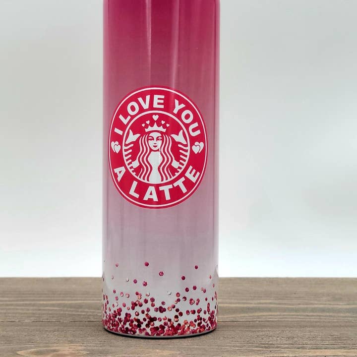 LGH Designs – Großhandel Thermotasse/-becher – Starbucks-Becher- Becher mit rosa Herzen- Valentinstagsbecher- rosa Starbucks-Tasse- Starbucks-Becher zum Valentinstag- rosa Kunstglitzer-Becher