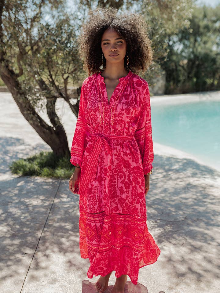 SAMOA LANGE MOUWEN LANGE JURK voor wholesale door Piti Cuiti