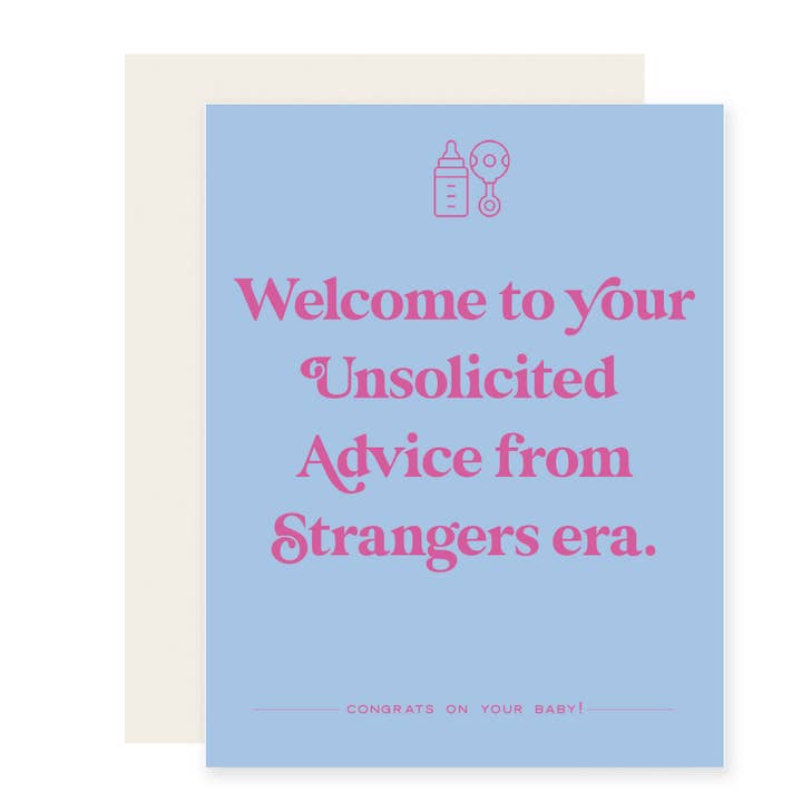 Paloma Paper Co. - Vente Cartes bébé - L'ère des conseils non sollicités | Carte bébé