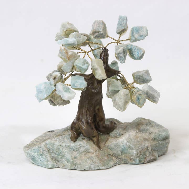 Cold River Mining - Wholesale Decorative Tabletop Object - Small Amazonite Gemstone Tree w/ Amazonite Base Single Tree0