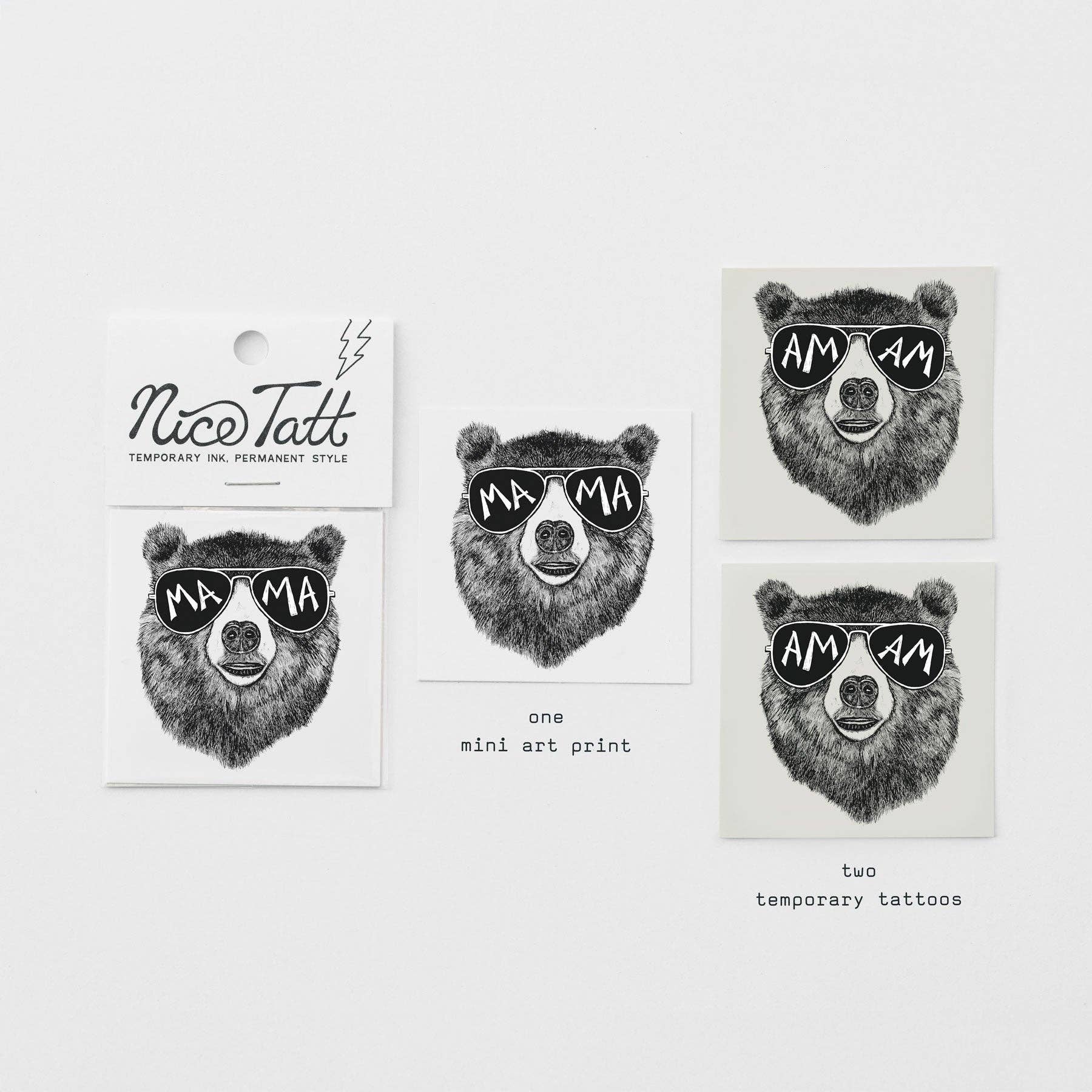 Nice Enough Stickers - Wholesale Temporary Tattoo - Mama Bear - Temporary Tattoo2