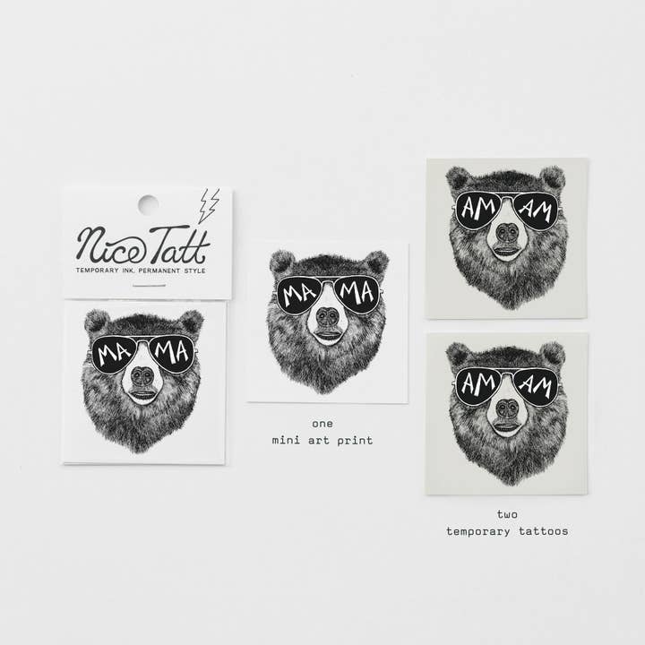 Nice Enough Stickers - Wholesale Temporary Tattoo - Mama Bear - Temporary Tattoo2