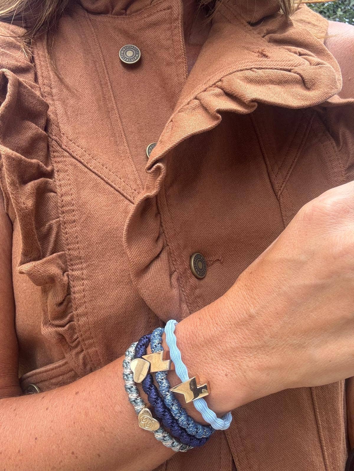 Charms by Charlotte - Wholesale Hair Tie - Baby blue lightning bolt6