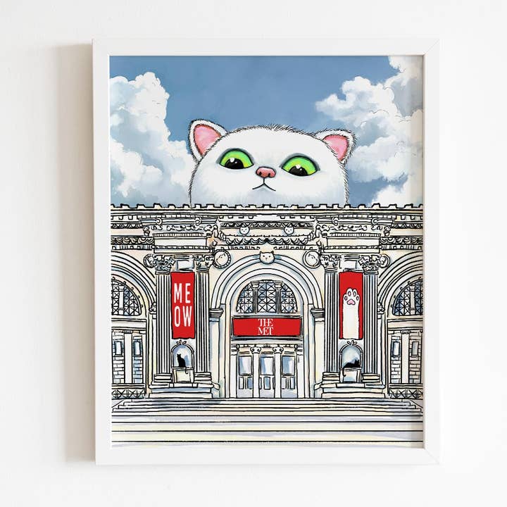 Lemon Zesty - Wholesale Art Print - City Cat with Met Museum NYC - art print