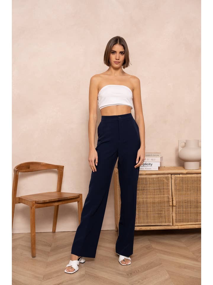 Attentif Paris – wholesale Byxor - Dam – Solid raka byxor med hög midja60