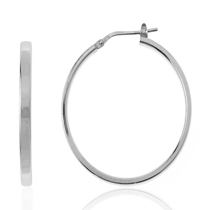 Långa örhängen/ring - 34 mm - silver för wholesale av Buganto