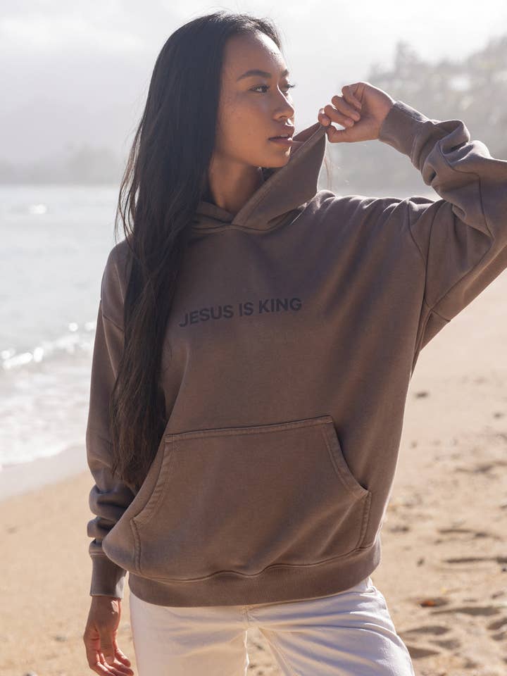 Elevated Faith - Wholesale Hoodie - Women's - Jesus Is King Brown Unisex Hoodie1