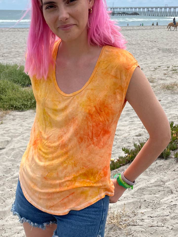 Katey-ECOD Kindom x THAMOG Eco Ice Dye Top, Solar por atacado de KINdom