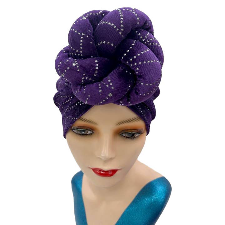 Sensibling Corp. - Wholesale Turban – Women's - Elegant Rhinestone Studded Knot Turban Hair Wrap9