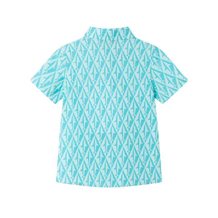 acqua Bambini (2-8) Camicia a Maniche Corte con Bottoni Geo Shark | Acqua in vendita all'ingrosso su Faire2