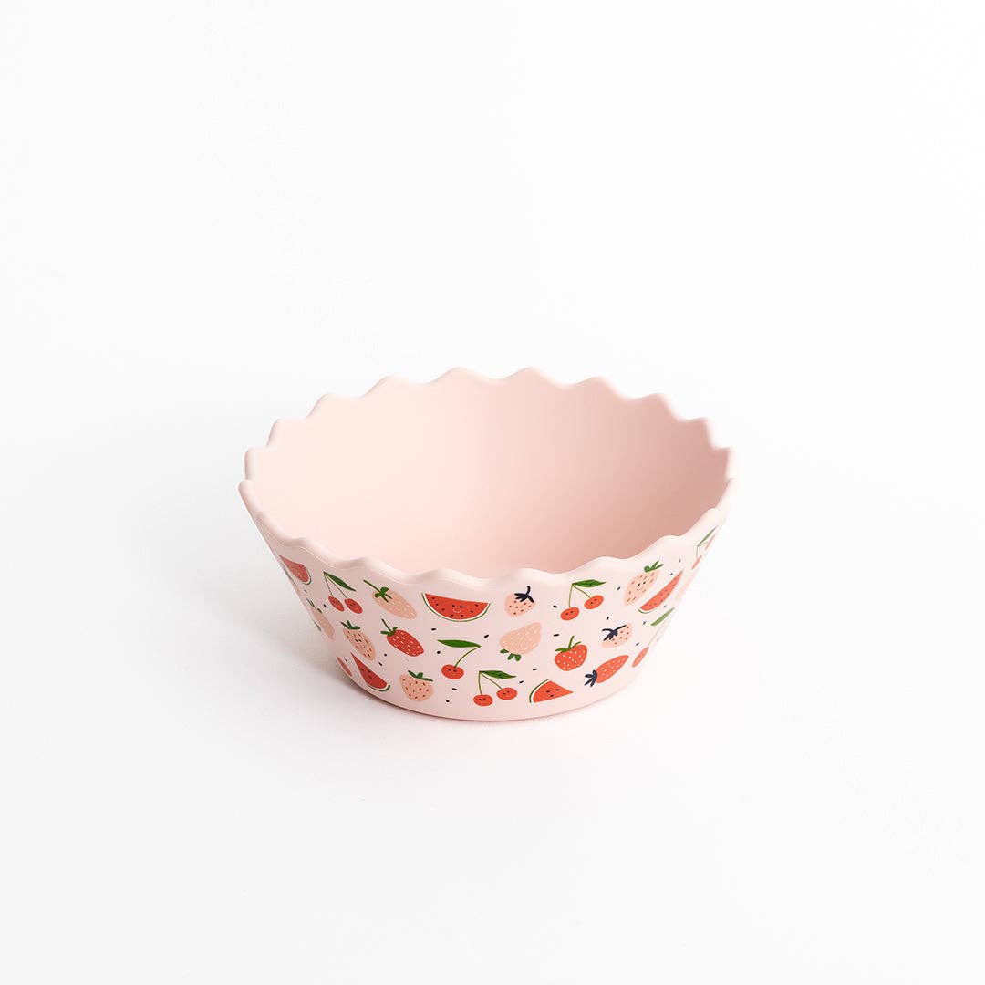 Chino Club - Wholesale Bowl - Pink Fruits Wavy Edge Silicone Bowl0
