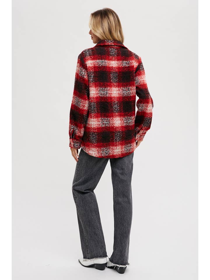 Bluivy - Wholesale Shirt Jacket/Shacket - Women's - BUTTON DOWN FLANNEL SHACKET21