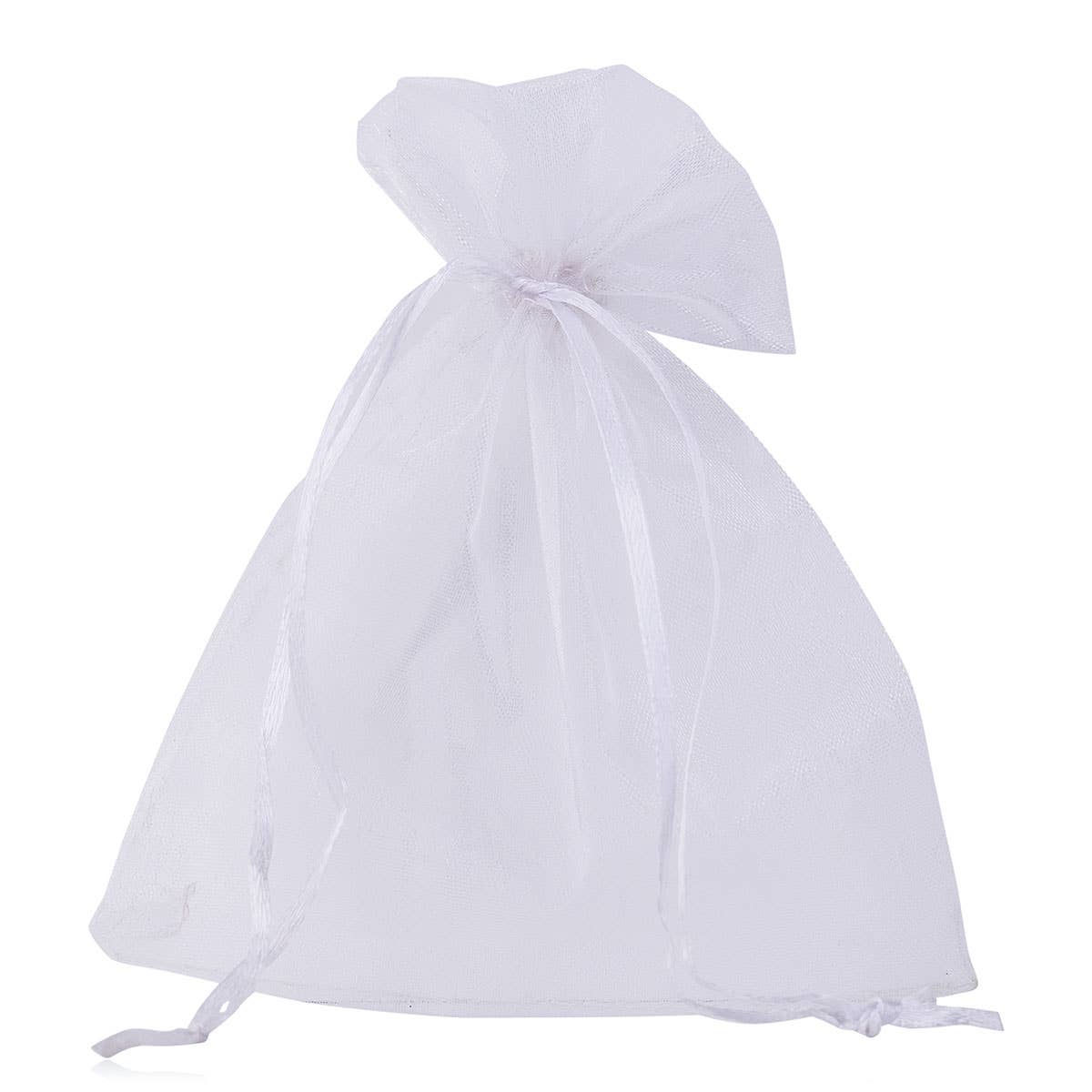 Accentra - Wholesale Gift Bag - Organza bag white, 16 x 12cm0