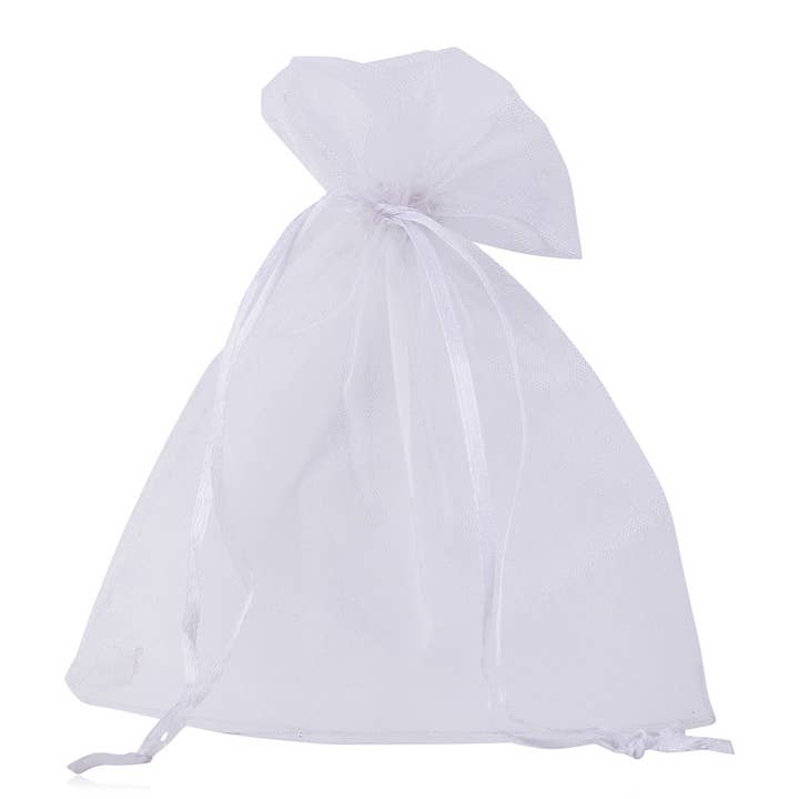 Accentra - Wholesale Gift Bag - Organza bag white, 16 x 12cm