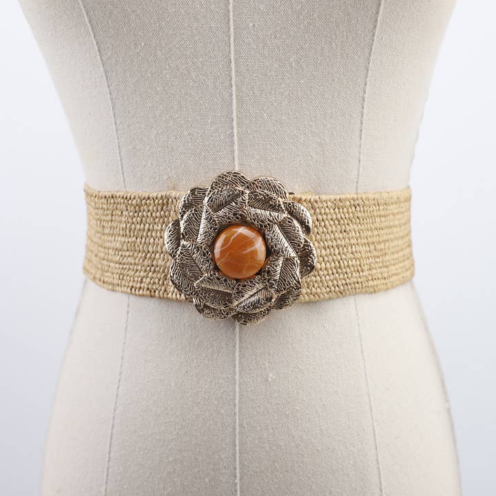 Elastic Straw Effect Belt with Flower Buckle C-26151 and other Purchase Wholesale braided elastic. Free Returns & Net 60 Terms on Faire trending on Faire.