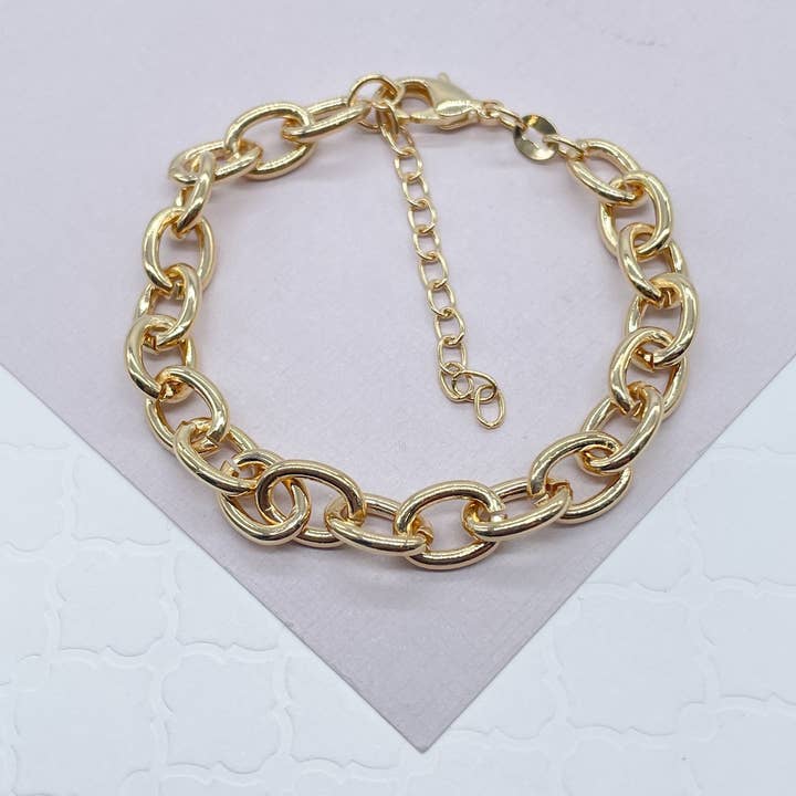 Milie - Vente Parures de bijoux - Ensemble de colliers et bracelets à maillons épais mais légers garnis d'or 18 carats2