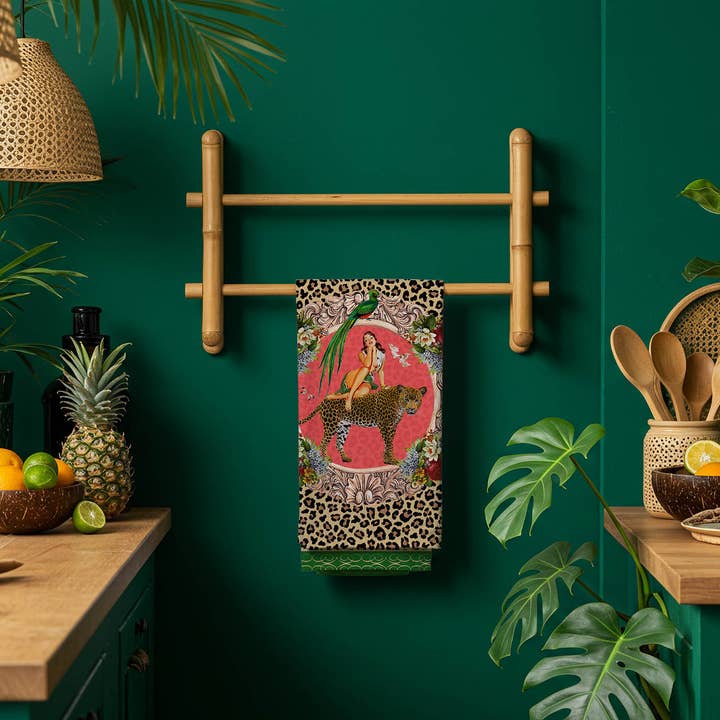 Queen K - Wholesale Tea towel - Alice Retro Glamour 100% Linen Tea Towel6