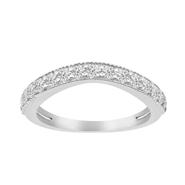 0,75Ct Rund Moissanit 925 Sterling Sølv Båndring for engroshandel hos Star Joya