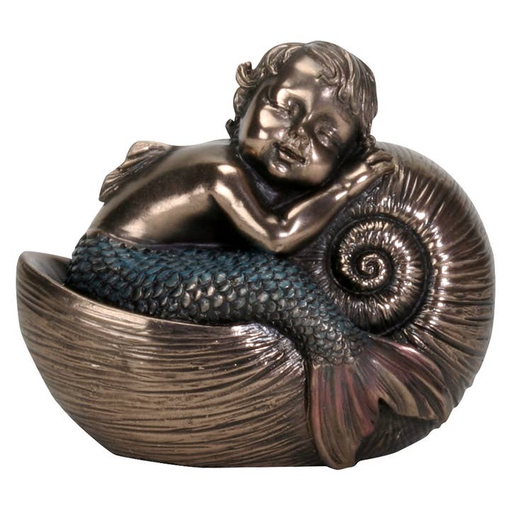 Pacific Trading - Wholesale Decorative figurine - Mermaid Sleeping Nautalis Merbaby