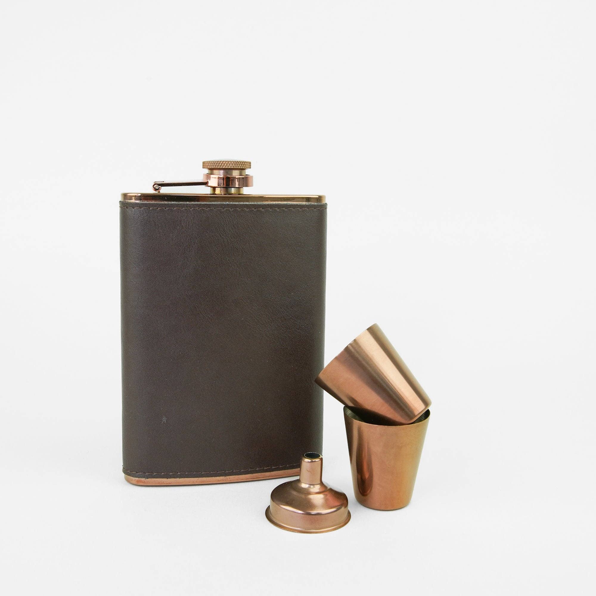 Sophos – wholesale Flask – 4 Piece Copper Hip Flask Set2
