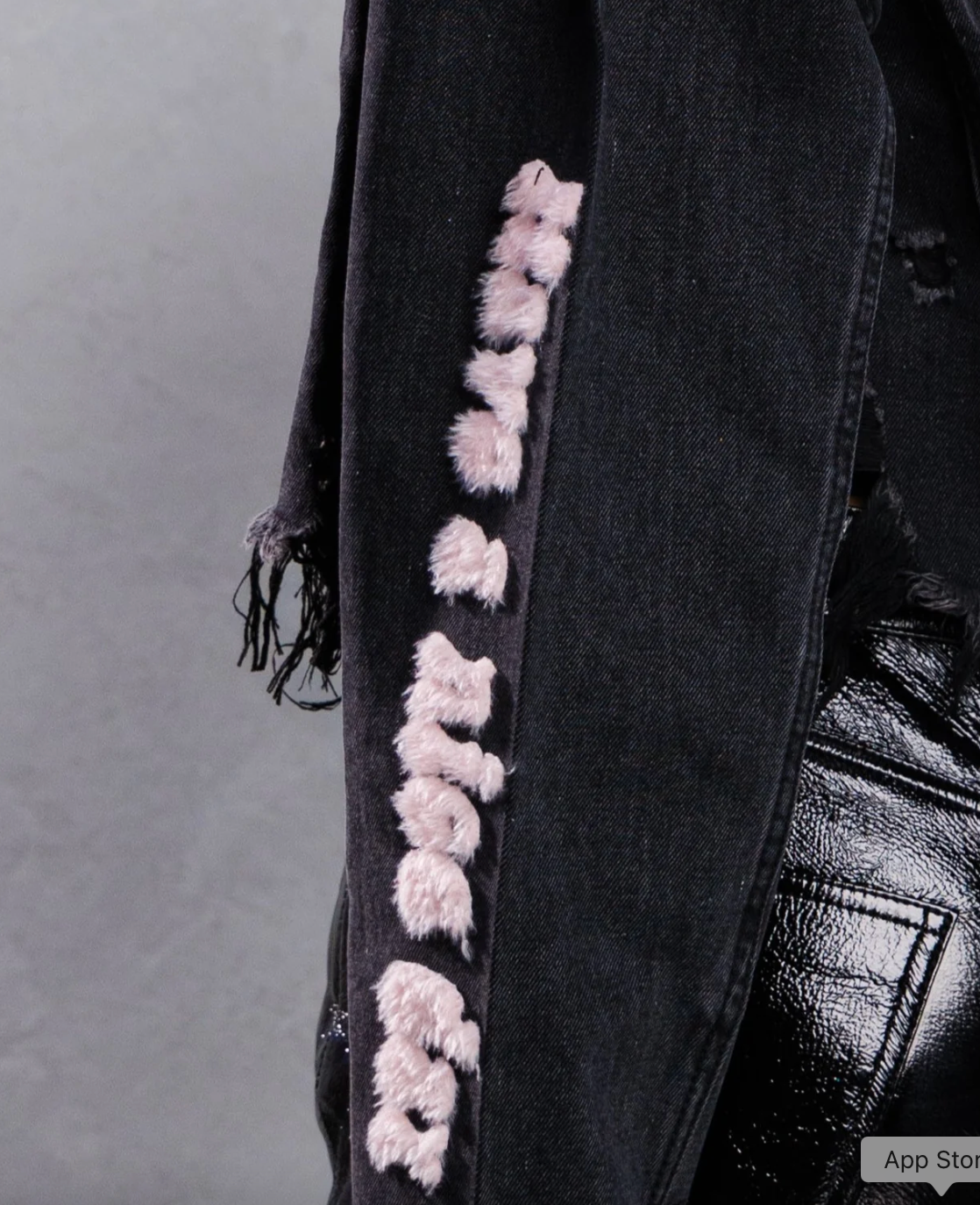 Noir Veste en jean avec écusson Smiley en vente sur Faire1