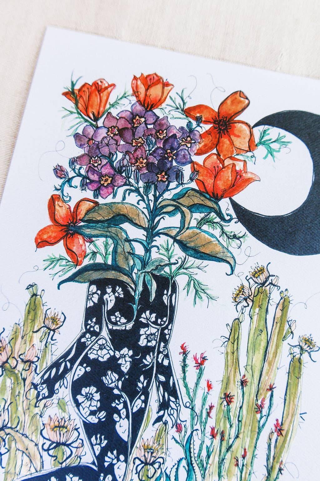 Marcy Ellis – Großhandel Kunstdruck – Königin der Resilienz Feminine Botanische Kunst Druck2