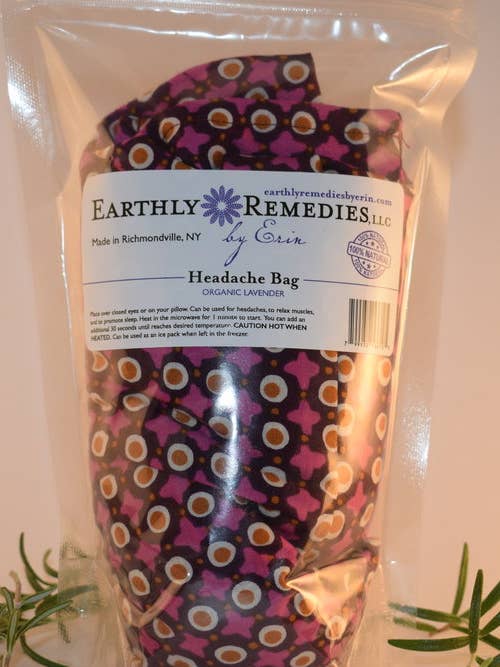 Organic Lavender Headache Buckwheat Heat Pack for wholesale by Earthly Remedies By Erin