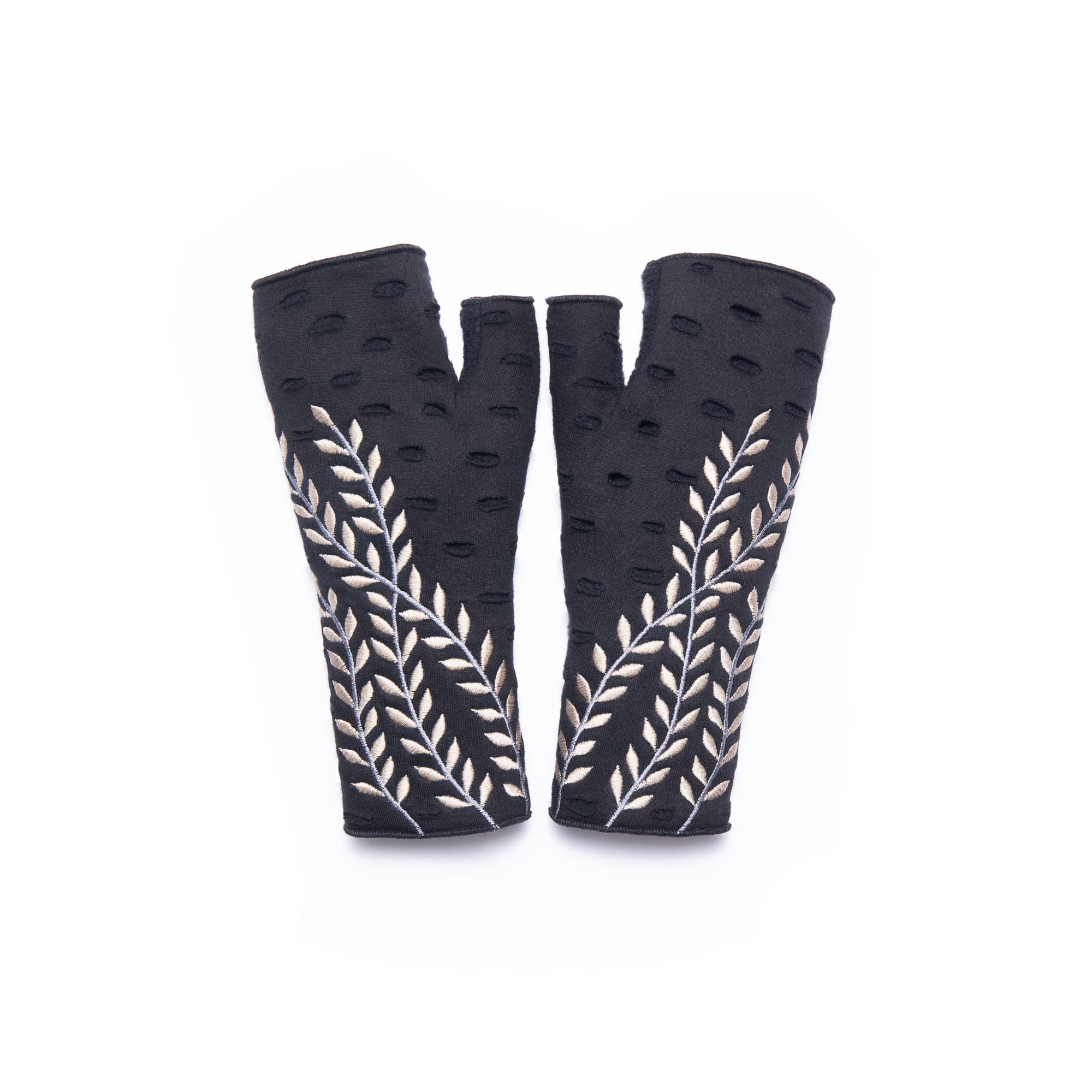 Feelgoodz – Luvas - Mulher por atacado – Luvas de lã sem dedos em treliça | Luvas Jersey de algodão3