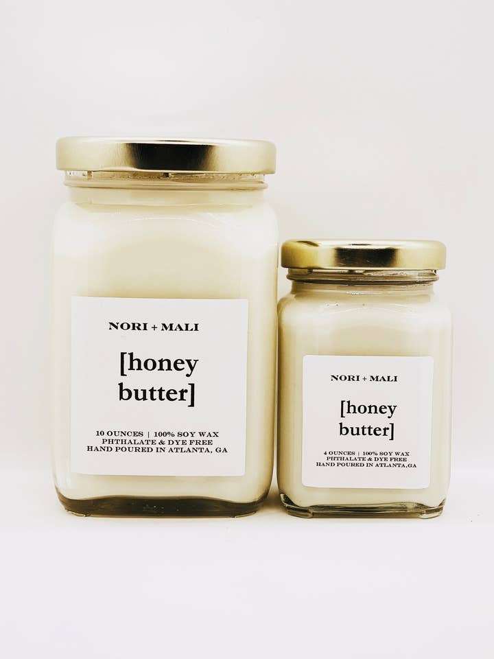 N+M Honey Butter Soy Candle for wholesale by Nori + Mali Candle Co.