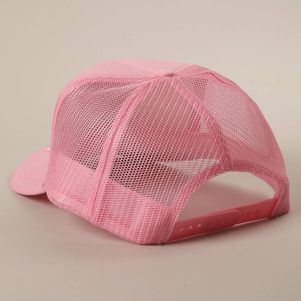 Fashion City - Wholesale Trucker Hat - Unisex - Salty But Sweet Text Logo Printed Mesh Back Trucker Hat22
