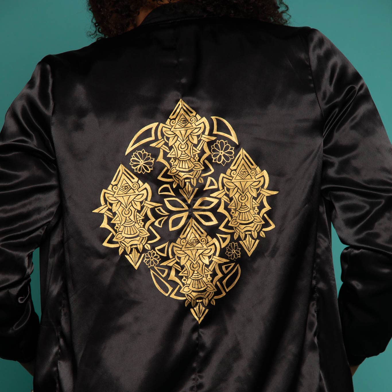 SpiralEyez Designs - Wholesale Bomber Jacket - Women's - Aztec Bomber Jacket - Black2