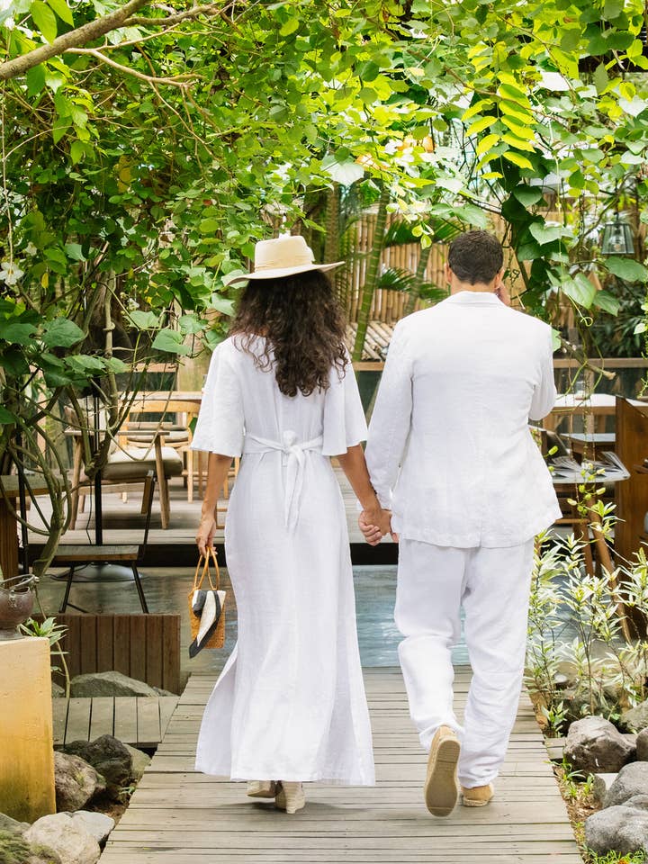 Maxi linen dress AGRA in White for wholesale on Faire