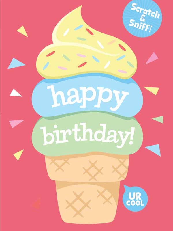 Ice Cream Cone Scratch & Sniff Birthday Card for wholesale by Paper House Productions